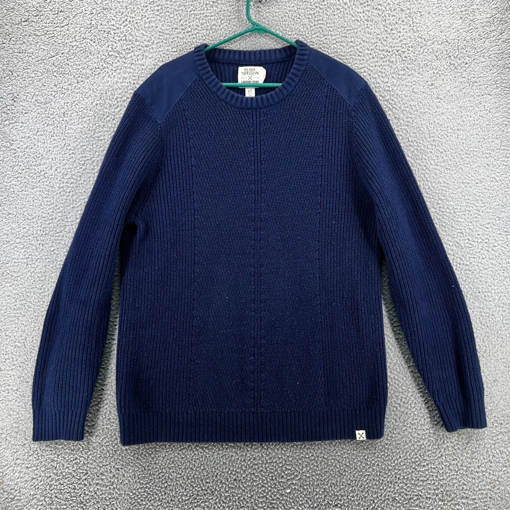 Blake Shelton Large Lands Pullover Sweater Shoulder Patch Men's Large‎ Blue